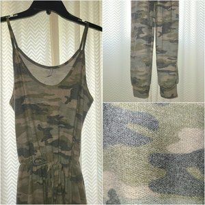 Jolie Sleeveless Green Camo Jogger Jumpsuit